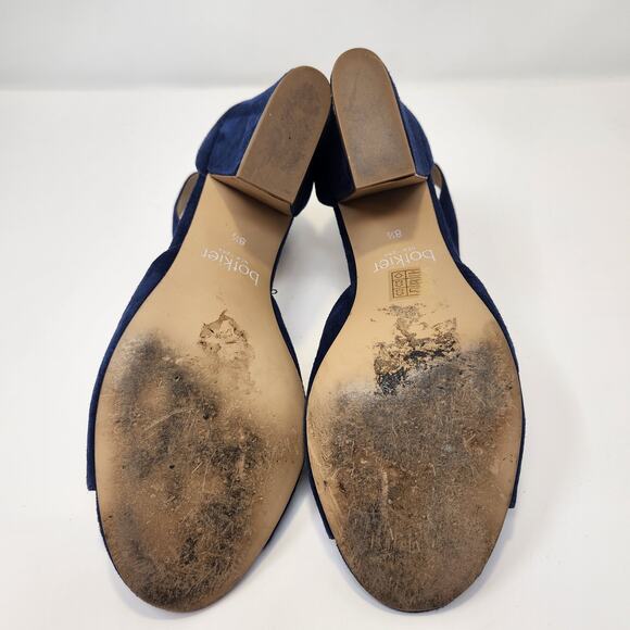 Botkier New York Pilar Blue Suede Pumps Heels Size 8.5 M Ankle Strap Peep Toe - Picture 7 of 7